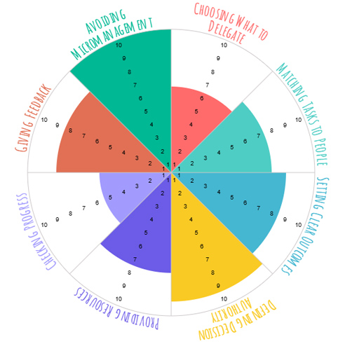 Wheel of Life for Delegations Skill set